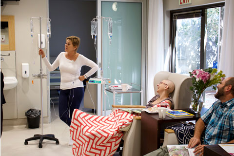 Patient receiving chemotherapy treatment